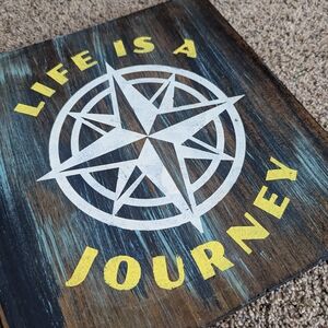 Compass Design Wooden Wall Art